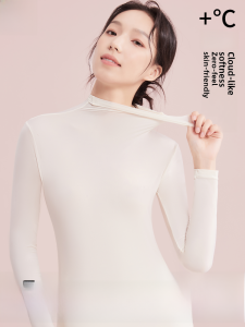 MiiOW | High Collar Thin Base Layer Shirt For Women Cat Person Warmth Conserving Hyaluronic Acid Skin Care Underwear Casual Style