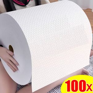 100Pcs Disposable Lazy Rags Washable Wipes Towels Non-woven Dish Cloths Kitchen Roller Paper Cleaning Cloth Absorbent Towels Dishes Rag