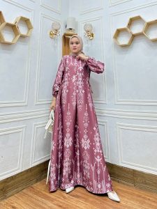 GAMIS MUTIA BAHAN SILK PREMIUM MOTIF TERBARU READY UKURAN JUMBO BUSUI FRENDLY / GAMIS PESTA SILKY
