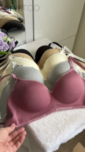 FINETOO Push Up Bras for Small Chest Wireless Lift Anti Sagging Thick Padded Lingerie Cotton Comfortable and Soft Underwear