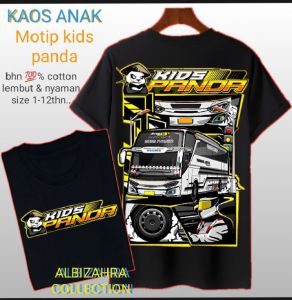 Kaos anak bus KIDS PANDA MANIA.bhn 100%cotton  lembut & nyaman di pake size 1-12 thn