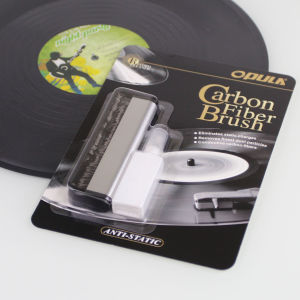 New OPULA Carbon Fiber LP Vinyl Record Cleaning Brush Static Eliminator for Black Vinyl Records Audio Cleaning Tool