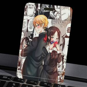 Kaguya Sama Love Is War 1 Pcs Sliding ID Badge Holder with Clear Window ID Card Protector for Office School Staff Student