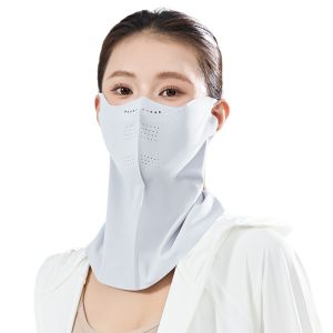 Summer New Sunscreen Veil Women Outdoor UV Protection Sunshade Mask Neck Face Protection Integrated Breathable Mask