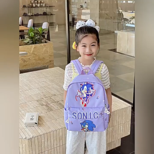 Cartoon Sonic Backpack for Boys Girls - Large Capacity Cool School Bag