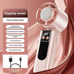 Quạt Cầm Tay Turbo Di Động Với Điều Khiển Tốc Độ 199 Cấp Độ Máy Làm Mát Không Khí Mini USB Dùng Ngoài Trời Màu Xám Không Gian/trắng Thanh Lịch/hồng