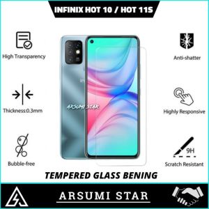 PROMO PAKET MURAH 3 IN 1 TEMPERED GLASS LAYAR ANTI BLUE LIGHT INFINIX HOT 10 / HOT 11S TG ANTI GORES KACA FULL COVER + CAMERA LENS + SKIN CARBON 3D