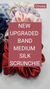 THICK BAND [PACK OF 3] 100% Handmade Mulberry Silk Scrunchie (Medium) 19 momme Hair Tie
