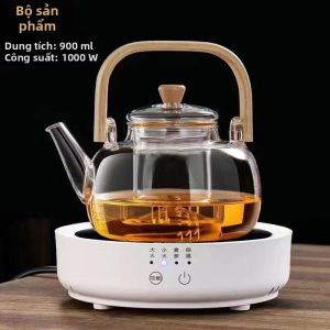 Bình Trà Chống Nóng Tay Cầm Tre Borosilicate