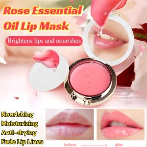 Rose Essential Oil Lip Mask  Anti-drying Fade Lip Lines Lip Mask Nourishing Moisturizing Lip Oil  Lip Balm Lip Care