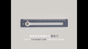 2-in-1 Compass Ruler Multi-functional Student Geometric Measuring Ruler/drawing Safety Design