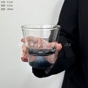 INS Style Deep Blue Black Special-Interest Design Fuji Mountain Cup High-Looking Crystal Whiskey Wine Cup Coffee Cup