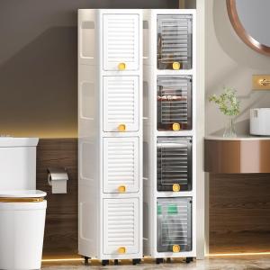 Flip Compartmentalized Narrow Space Storage Cabinet 20cm
