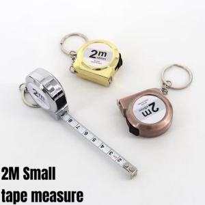 Portable mini Tape Measure Small Household Measuring Tape Retractable 2M Mild Steel Key Chain Tape Measure mini Measuring Tools