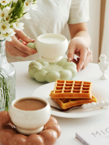 Nambu House Nordic Style Ceramic Coffee Cup Set with Saucer Afternoon Tea Flower Tea Design Sensation Small Audience High End Home Use