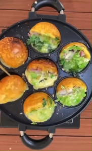 กระทะทาโกยากิ7หลุมมีฝาปิด กระทะวาฟเฟิล แบบไม่ติดกระทะ