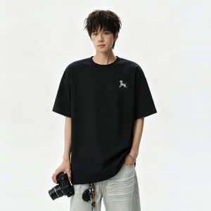 WUKONGYOUHUO | Summer Embroidered Wide Fit T Shirt Short Sleeve