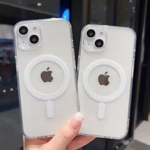 Transparent For Magesafe Magnetic Wireless Charge Case For iPhone 7 8 Xs 11 12 13 14 15 16 17 Pro Max Air Plus Shockproof Cover