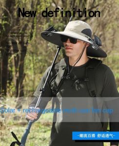 topi memancing dengan kipas tenaga solar cell anti air