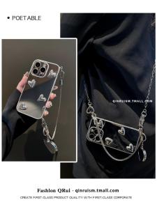 Creative Silicone Phone Case for Apple 17 pro iPhone 14 13 pro Max 12 Sweet 16 pro Max Silver Handheld Crossbody Makeup Mirror