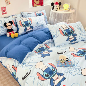 Student Dormitory Bedding Set Single Double Washed Cotton Bed Sheet Three Piece Quilt Cover Four Piece Polyester Fiber Breathable