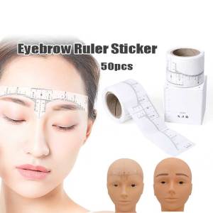 50Pcs Disposable Eyebrow Ruler Sticker Eyebrow Drawing Guide Makeup Supply