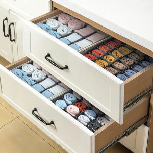 Sock Drawer Organizer Divider Underwear Drawer Storage Box Fabric Foldable Cabinet Closet Organizers Storage Boxes for Cloth Panty Socks Bra Ties