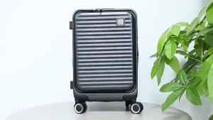 【SG Local Seller】20 24 28inch Front Opening Cabin Luggage with Silent Universal Wheels Combination Lock Laptop Compartment Suitcase Travel Bag