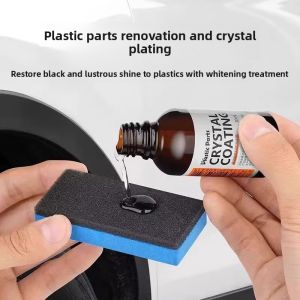 Car Plastic Refurbisher Scratch Repair Restoring Liquid Black Coating Crystal Clear Dashboard Wax Interior Anti-Aging WhiteMJ