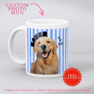 Personalized Mug with Photo & Name | 11oz Ceramic Mug | Custom Pet Baby Family Mug Gift | Giveaway