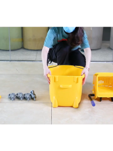 Commercial Mop Bucket With Side Press Wringer Extra Large Capacity Rustproof Thickened Frame For Industrial Cleaning