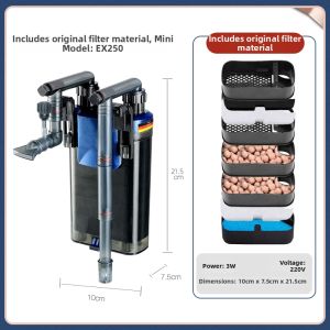 AMTRA | Silent Filter for Aquariums with Water Purification and Circulation 3-in-1 Wall-Mounted External Filter Bucket