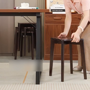 Ghế hình hoa mẫu đơn hiện đại ghế dài bằng gỗ thoải mái chân ghế cao hình vuông có thể xếp chồng