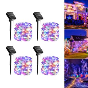 150 LED Solar String Lights Copper Wire Waterproof Outdoor 22M Warm White 8 Modes Auto On/Off Energy Saving for Garden Courtyard Wedding & Home Decor