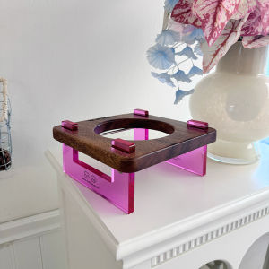 Giá Đựng Thức Ăn Bằng Acrylic Gỗ Osage Nâng Cao Cho Chó Và Mèo Thương Hiệu Wuli Hana Thiết Kế Đơn Giản Phổ Thông