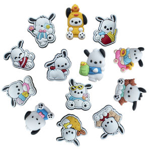 Mesuca | 12pcs Mesuca Cute Pochacco Shoes Charms Sanrio Cartoon Clog Sandal Garden Shoe Decoration Accessorie Buckles Kids Party Gifts