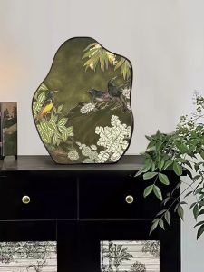 Retro Art Decorative Painting Tabletop Display TV Cabinet Dining Table Centerpiece Ancient Chinese Spring Arrival Good News