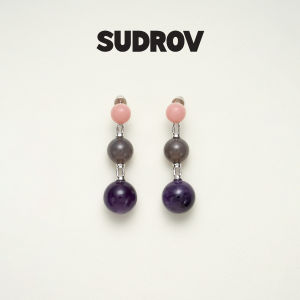 Gemstone Opal Agate Crystal Earrings