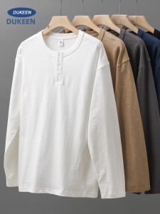 DUKEEN | Heavyweight Pure Cotton Henry Shirt For Layering 320g