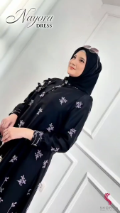 Dress jumbo Nayora/dress wanita Busui/Dress pesta kondangan/baju wanita murah/Gamis jumbo LD 110/dress terkini 2025