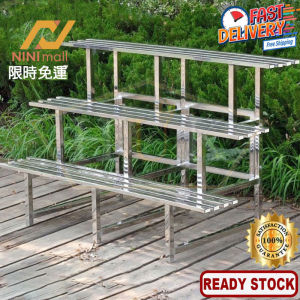 Plant Rack Ladder Rak Bunga Bertingkat Rak Pasu Bunga Outdoor Stainless Steel Flower Rack Pots & Planters Rak Pokok Bunga Outdoor