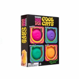 Schylling | New Needoh Teenie Cool Cats 3 Pack Adorable Mini Cat Squishy blind box Sensory Squeeze Stress Relief Anti Anxiety Fidget Toys