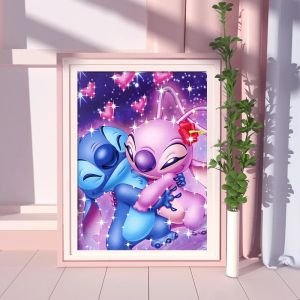 Disney เพชรภาพวาด Lilo และ Stitch เต็มรูปแบบเจาะโมเสคการ์ตูนสินค้าใหม่ของขวัญเด็ก 30x40