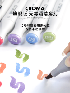 Tattoo Artist Skin Marker Pen Double Headed Sterile Coloring Pen Soft Tip Beauty Embroidery Positioning Pen for Body Art