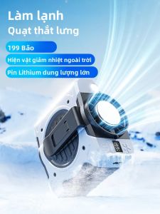 Quạt Kẹp Eo Gió Siêu Mạnh 8000mAh Với Màn Hình Kỹ Thuật Số Đèn LED Chiếu Sáng 199 Tốc Độ Quạt Làm Mát Cổ Cho Du Lịch Ngoài Trời