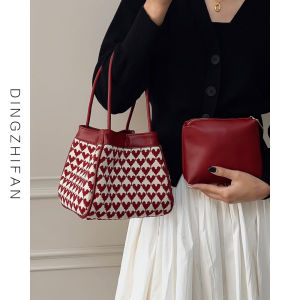 Dingzhifan Customized Fan/Niche Design Girls Love Hand Bag Different Size Bags Red Bridal Wedding Bag