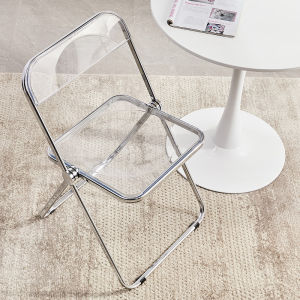 Acrylic Chair Cosmetic Chair Internet Celebrity Accessible Luxury Classy Design Backrest Dresser Transparent Stool Ins Crystal Chair