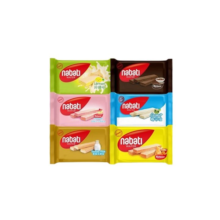 Indonesia Import Nabodi Rainbow Wafer Biscuit Nabati Richeese Wafer ...