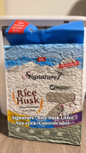 Signature7 Rice Husk Premium Cat Litter | Eco-Friendly & Toilet Flushable - Green Tea/Charcoal 2.5kg