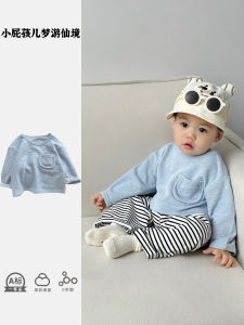 ชุดเด็กชาย ชุดสองชิ้น ฤดูใบไม้ผลิและฤดูใบไม้ร่วง เสื้อผ้าเด็กสไตล์เกาหลี ผ้าโพลีเอสเตอร์ ระดับความปลอดภัย a สำหรับเด็กชาย